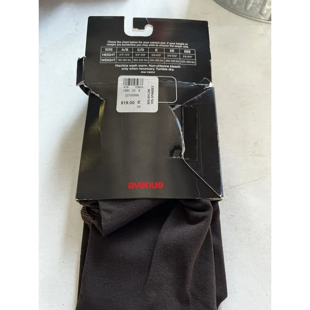 Avenue Body Tights Light Control Top Chocolate Brown Size E‎
